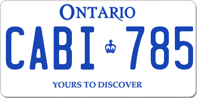 ON license plate CABI785