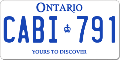 ON license plate CABI791