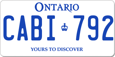 ON license plate CABI792