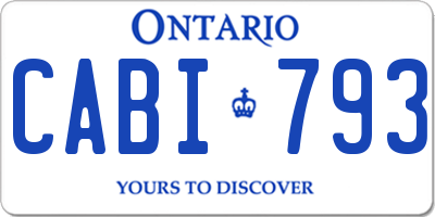 ON license plate CABI793