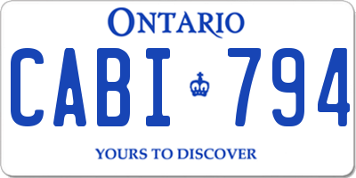 ON license plate CABI794