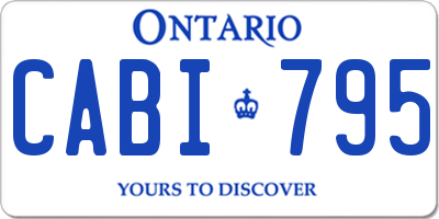 ON license plate CABI795