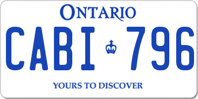 ON license plate CABI796