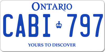 ON license plate CABI797