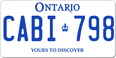 ON license plate CABI798