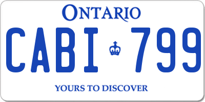 ON license plate CABI799