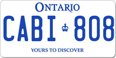 ON license plate CABI808