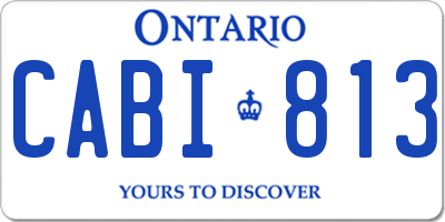 ON license plate CABI813