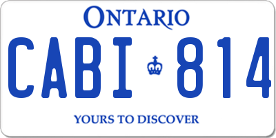 ON license plate CABI814