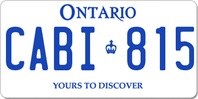 ON license plate CABI815