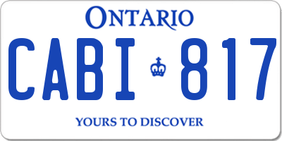 ON license plate CABI817