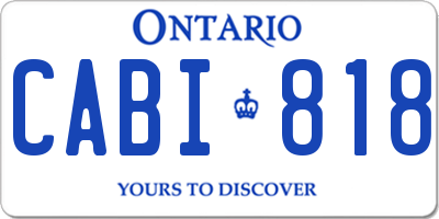 ON license plate CABI818