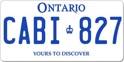 ON license plate CABI827