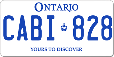 ON license plate CABI828