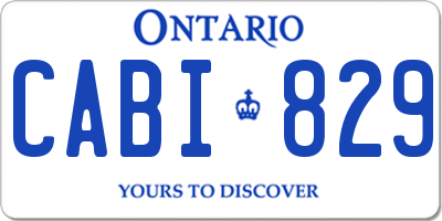 ON license plate CABI829