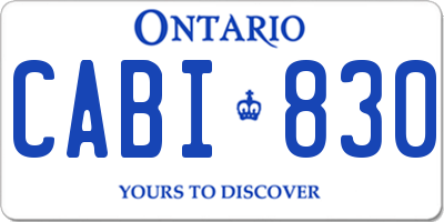 ON license plate CABI830