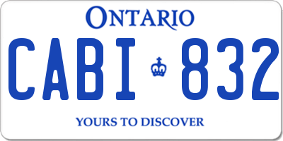 ON license plate CABI832