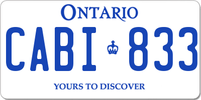 ON license plate CABI833