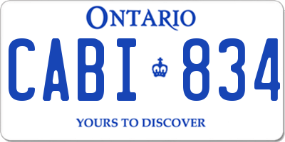 ON license plate CABI834