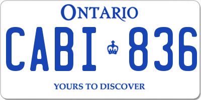 ON license plate CABI836