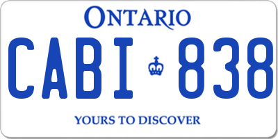 ON license plate CABI838