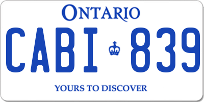 ON license plate CABI839