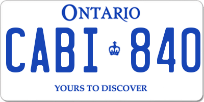 ON license plate CABI840