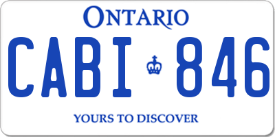 ON license plate CABI846