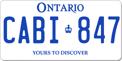 ON license plate CABI847