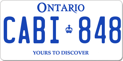 ON license plate CABI848