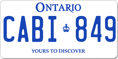 ON license plate CABI849