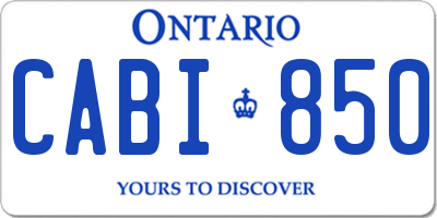 ON license plate CABI850