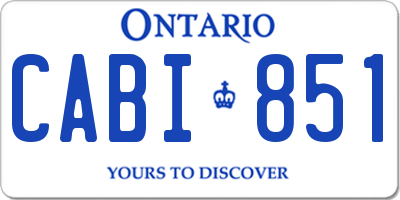 ON license plate CABI851