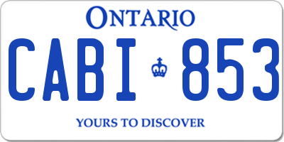 ON license plate CABI853