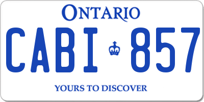 ON license plate CABI857