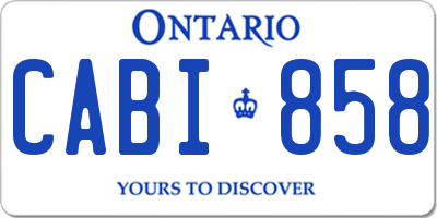 ON license plate CABI858