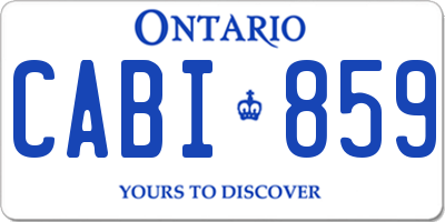 ON license plate CABI859