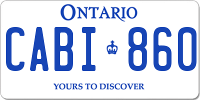 ON license plate CABI860