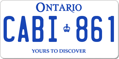 ON license plate CABI861