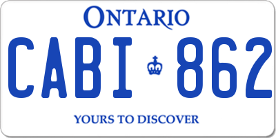 ON license plate CABI862