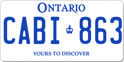 ON license plate CABI863