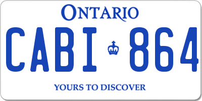 ON license plate CABI864