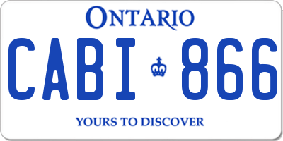 ON license plate CABI866