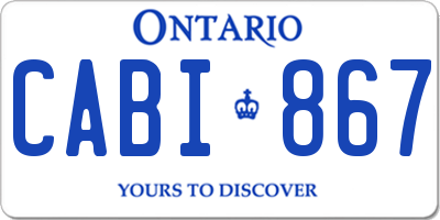 ON license plate CABI867