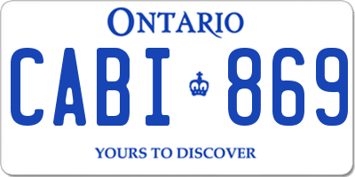 ON license plate CABI869