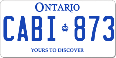 ON license plate CABI873