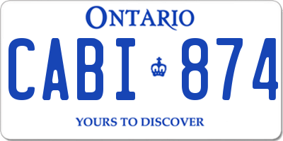 ON license plate CABI874