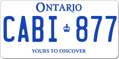 ON license plate CABI877