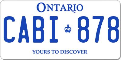 ON license plate CABI878