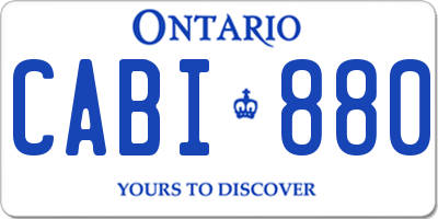 ON license plate CABI880